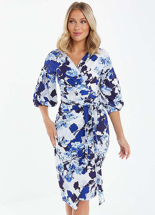 Quiz floral midi dress hotsell