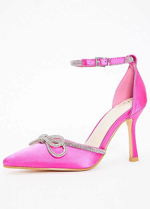 Fuschia cheap satin heels