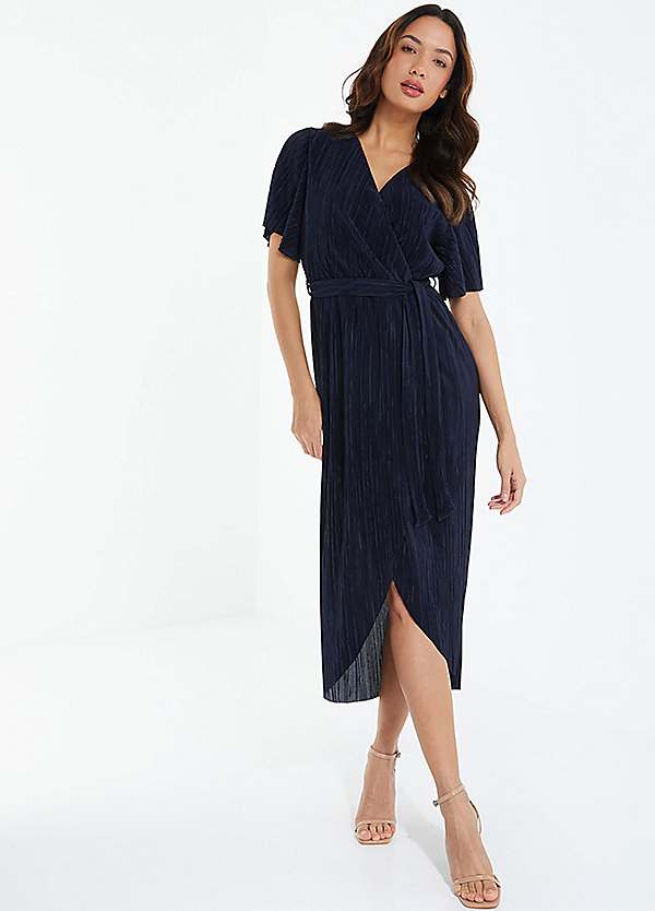 Quiz navy midi dress hotsell