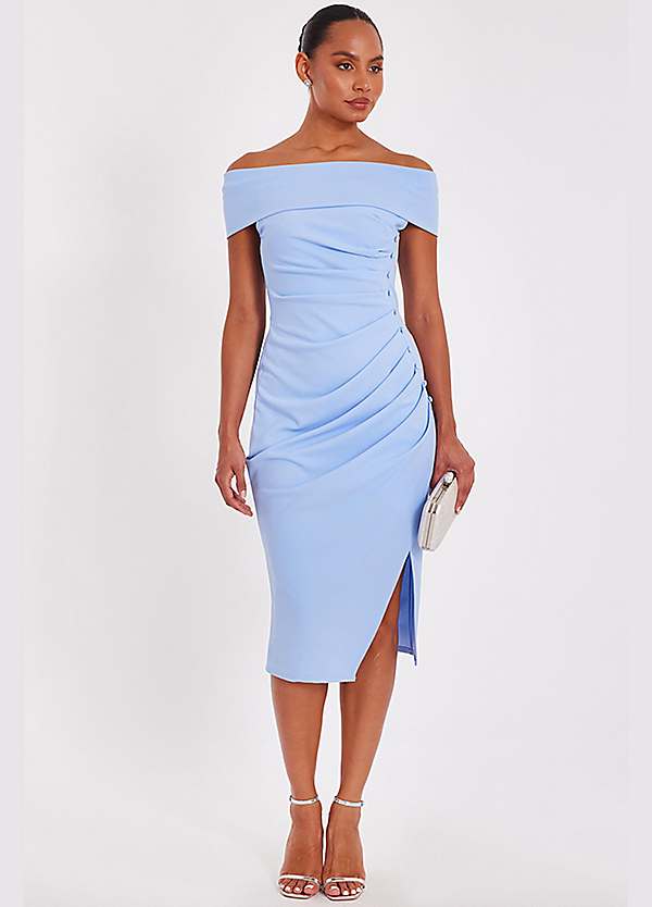 pale blue bardot dress Law of Attraction