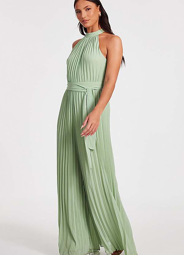 Quiz Pleated Chiffon Halter neck Jumpsuit Freemans