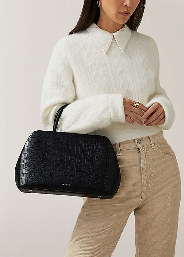 Radley London Liverpool Street - Faux Croc Medium Ziptop Grab Bag