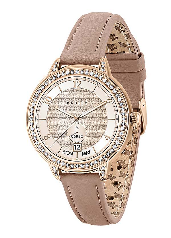 Radley London Series 33 AMOLED Stone Set Pink Leather Strap