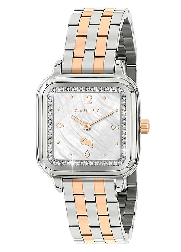 Radley London Square Two Tone Silver Rose Gold Plated Bracelet Watch