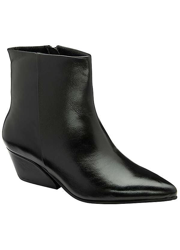 Ravel Hawick Black Ladies Leather Ankle Boots Freemans