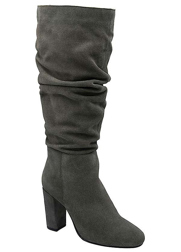 Grey ruched boots hotsell