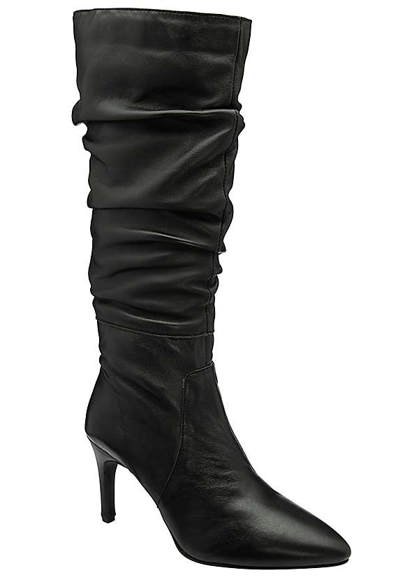 Ladies black knee boots online