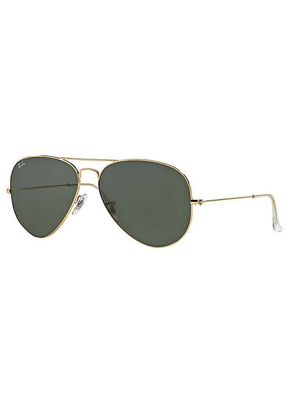 ray ban aviators gold frame black lens