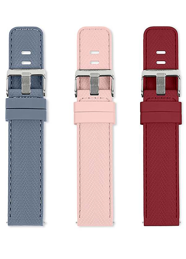 Reflex Active Grey, Red Pink Interchangeable Smart Watch Strap