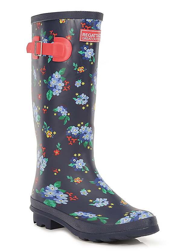 Regatta Women's Navy Fairweather II Floral Wellies Freemans