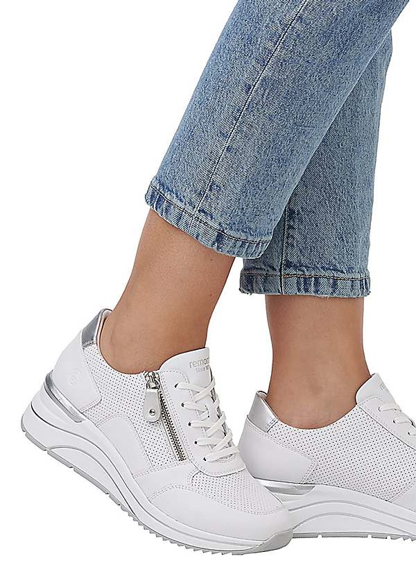 Remonte Wide Fit Lace-Up Wedge Trainers Freemans