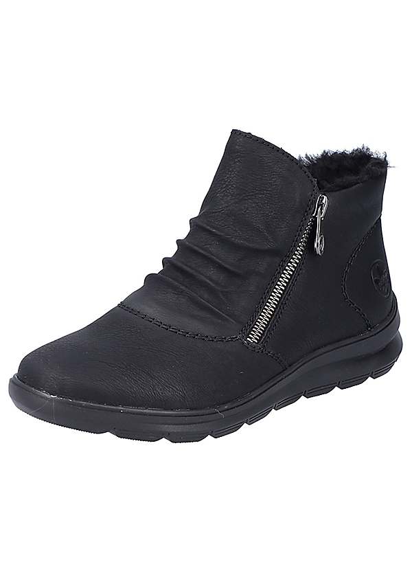 Rieker Zip Up Warm Winter Ankle Boots Freemans