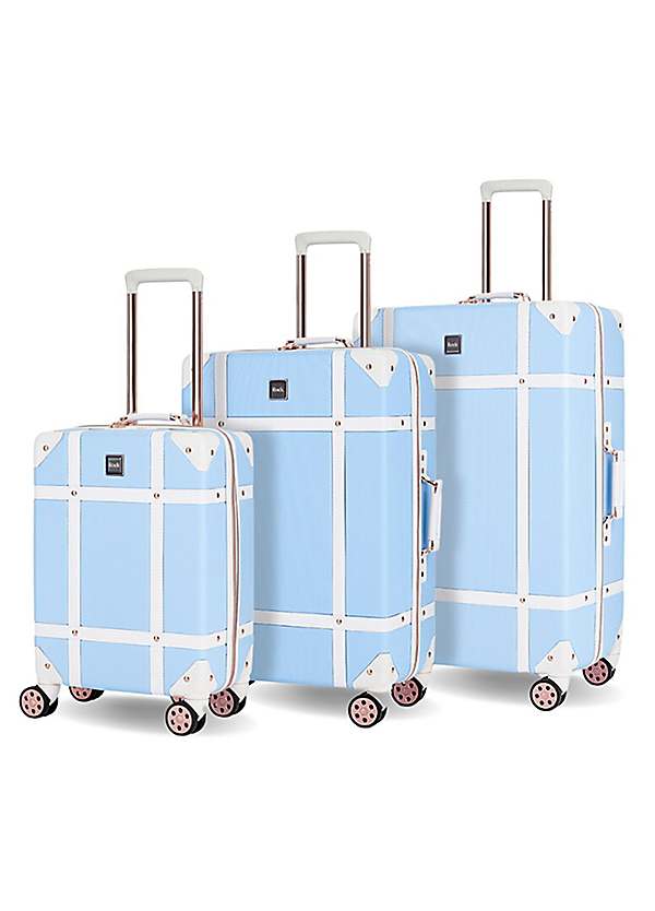 Rock Vintage Wheel Blue Hardshell Suitcase Freemans