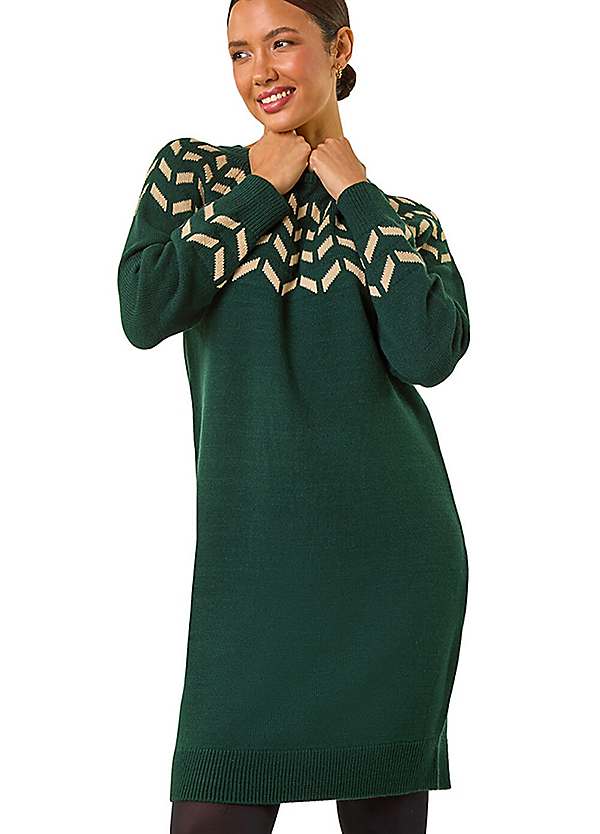 Roman Chevron Print Knit Dress Roman Chevron Print Knit Dress