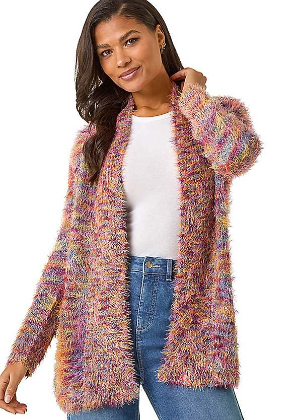 Risa　FLUFFY long cardigan Buy Roman Pink Fluffy Stripe Longline Cardigan from the Next UK