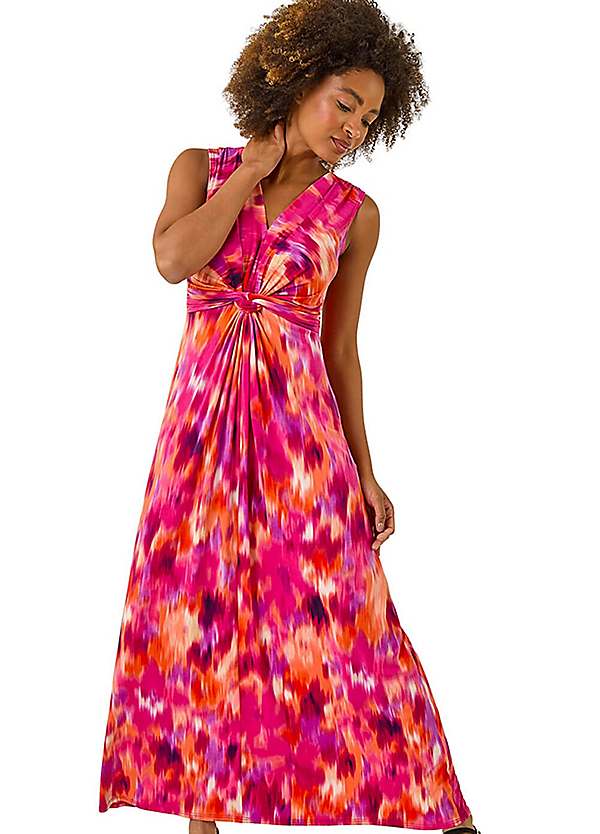 Odac Roman Casuals Dresses Floral Print Frill Detail Maxi Dress In