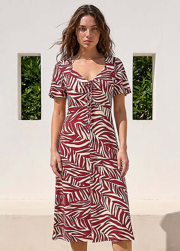 roman cut dress Petite Animal Stretch Gathered Midi linen cotton fabric Vintage Look size:1 ancient roman style dress Floral Corset Midi Dress