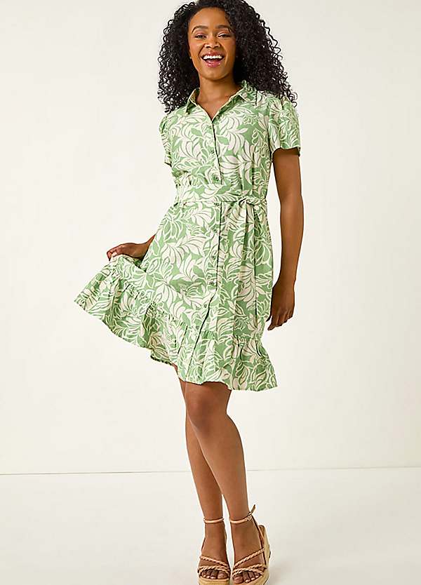 Roman Petite Leaf Print Shirt Dress | Freemans Roman Petite Leaf Print Shirt Dress | Freemans