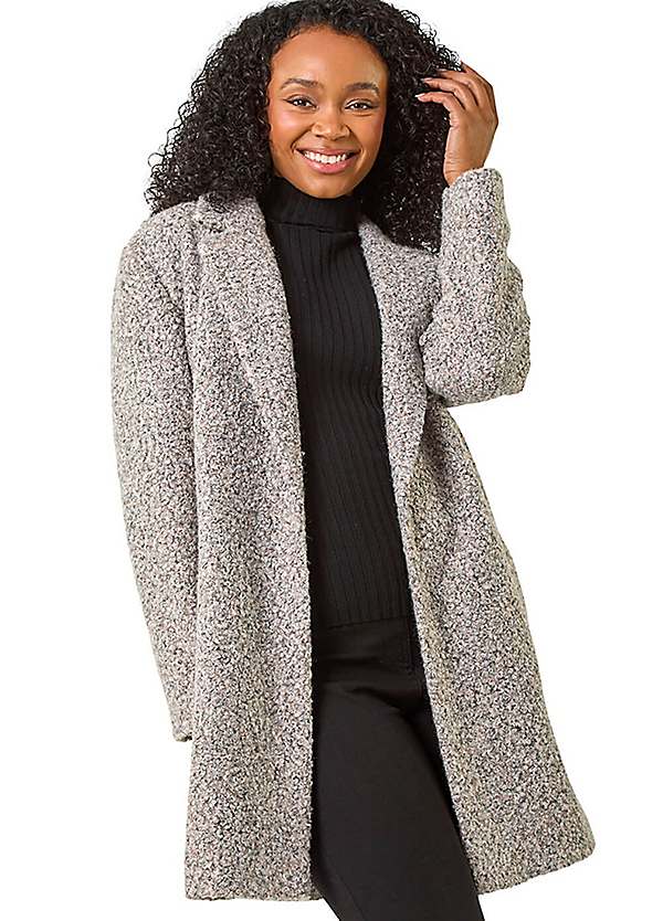MISTREASS Elegant Bit Bouclé Coat Roman Petite Textured Boucle Coat | Freemans