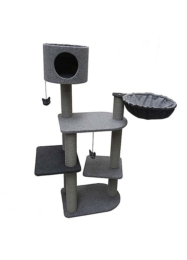 Rosewood Charcoal Felt Cat Triple Tower Freemans