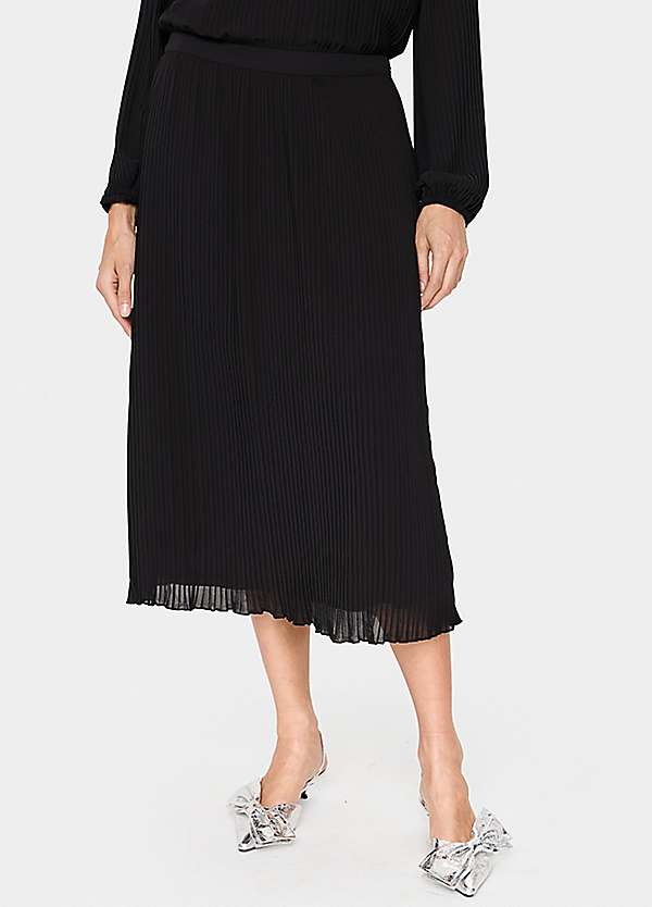 Pleated a-line midi skirt best sale