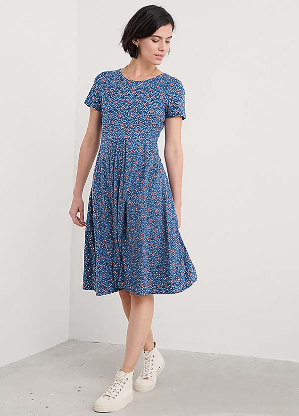 april short sleeve dress April Short Sleeve Dress in Blush Print Halo & Hutch