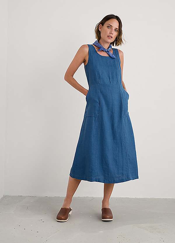 ladies seasalt dresses Seasalt Cornwall Green Marsh Violet Short Sleeve Empire Line Dress