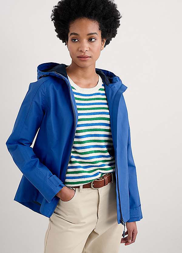 Seasalt Cornwall Blue Waterway Waterproof Jacket | Freemans