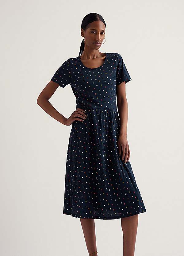 slim fit dress slacks SEASALT CORNWALL GREEN OAR PRINT SLEEVELESS COTTON FIT & FLARE DRESS S –  Whispers Dress Agency main image 0