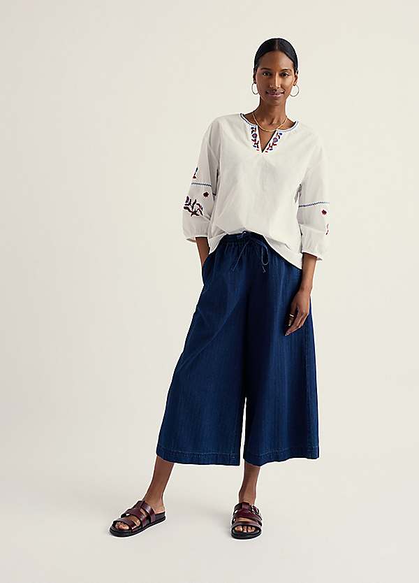 パンツ SEA SERGE CULOTTE SKIRT Seasalt Cornwall Eskelli Wide Leg Denim Culottes | Freemans