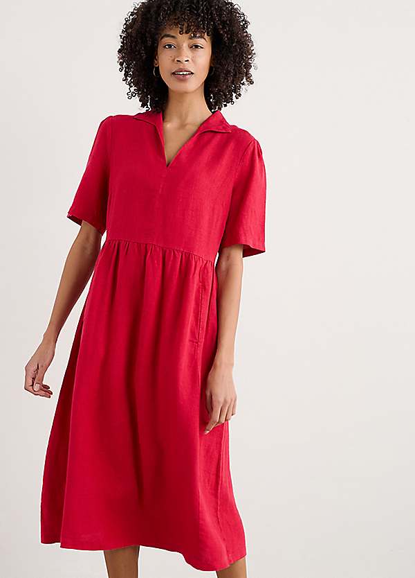Seasalt Cornwall Fen Violet Linen Midi Dress | Freemans Seasalt Cornwall Fen Violet Linen Midi Dress | Freemans