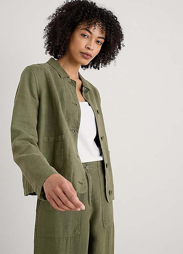 Seasalt Cornwall Green Arame Linen Jacket | Freemans