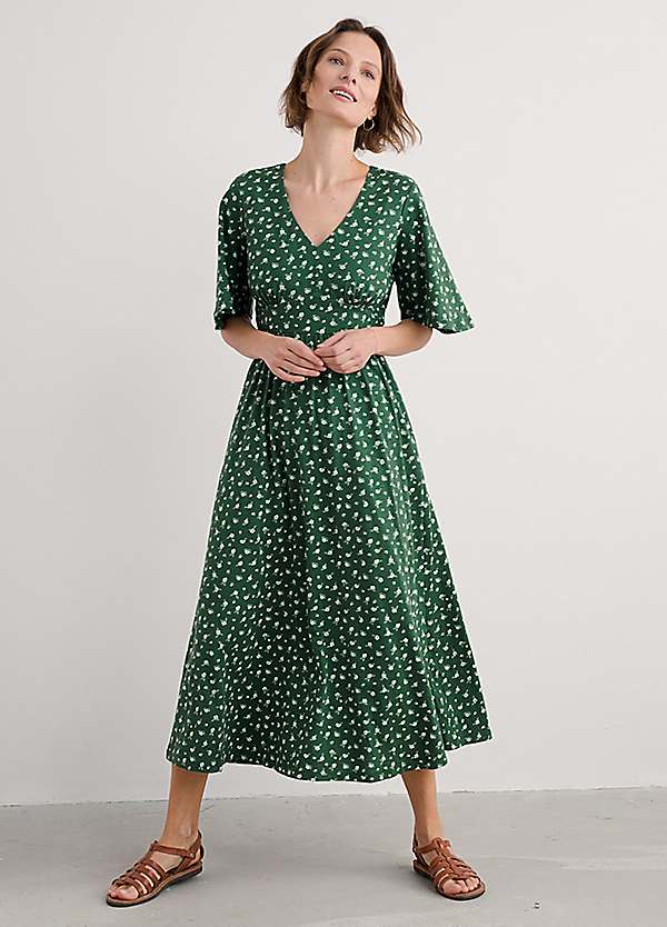 Seasalt Cornwall Green Chateaux Short Sleeve Maxi Dress Seasalt Cornwall Green Chateaux Short Sleeve Maxi Dress