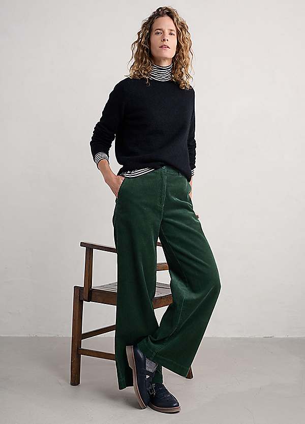 Cord wide leg trousers hotsell