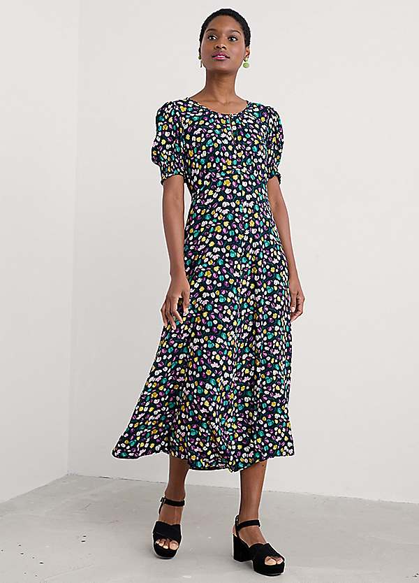 Seasalt Cornwall Multi Marsh Violet Short Sleeve Empire Line Dress | Freemans Seasalt Cornwall Multi Marsh Violet Short Sleeve Empire Line Dress | Freemans