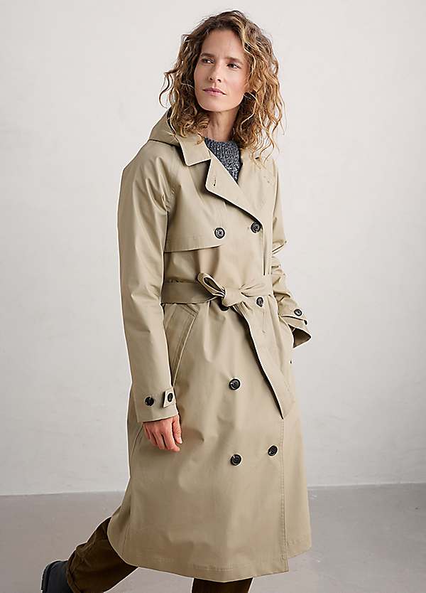 Seasalt Cornwall Natural Penweathers Waterproof Trench Coat Freemans