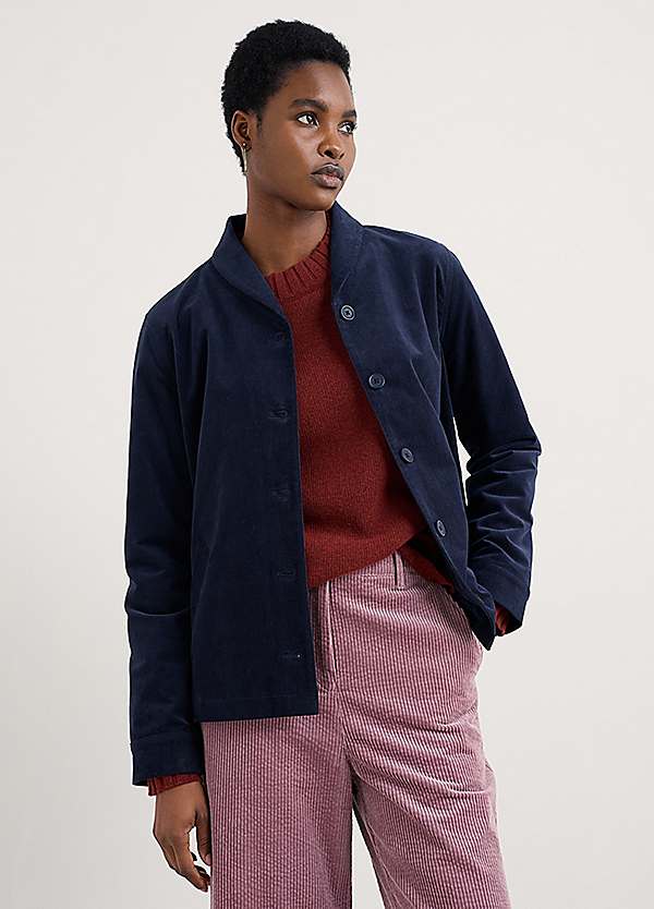 Seasalt Cornwall Navy Brightwork Cut Cord Jacket | Freemans
