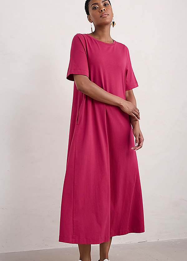 Pink jersey dress on sale