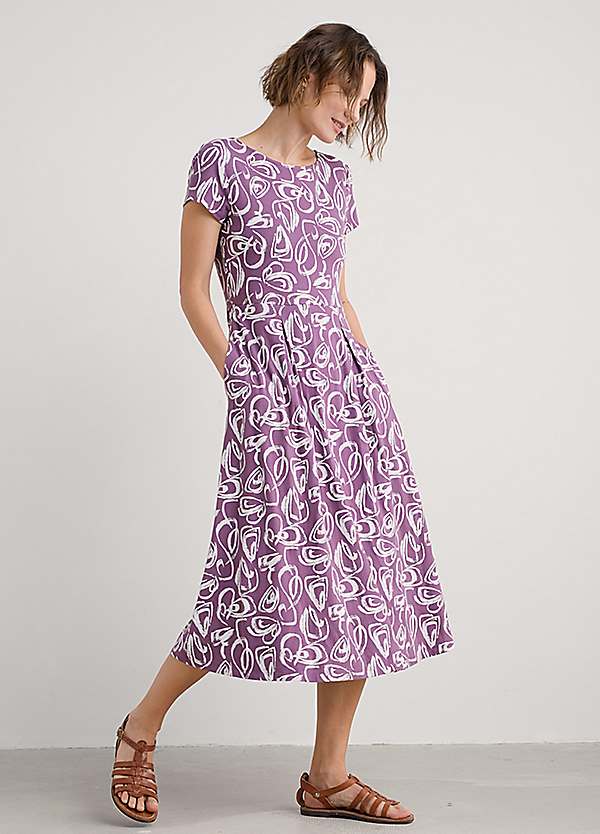 Seasalt Cornwall Purple April Short Sleeve Dress | Freemans
