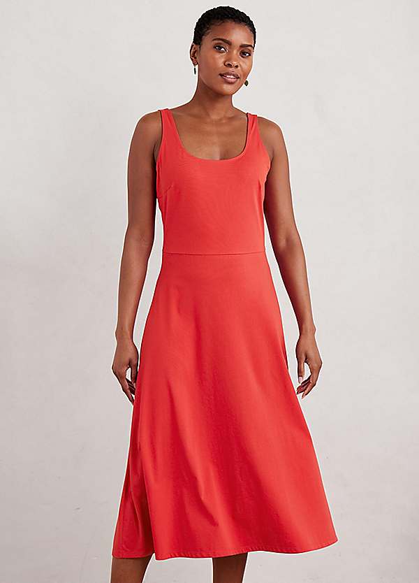 Seasalt Cornwall Red Sun Gleam Jersey Midi Dress Freemans