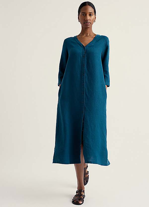 Seasalt Cornwall Word Posey Linen Shift Dress