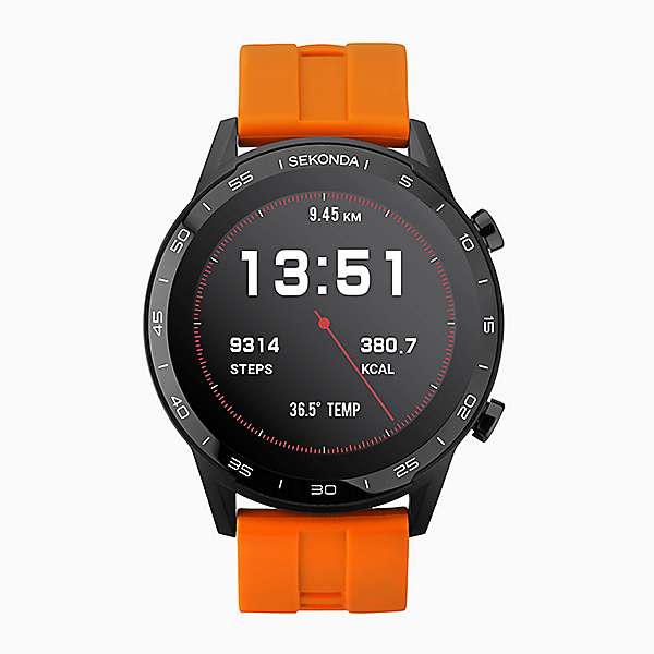 Sekonda men's black discount silicone strap sports watch