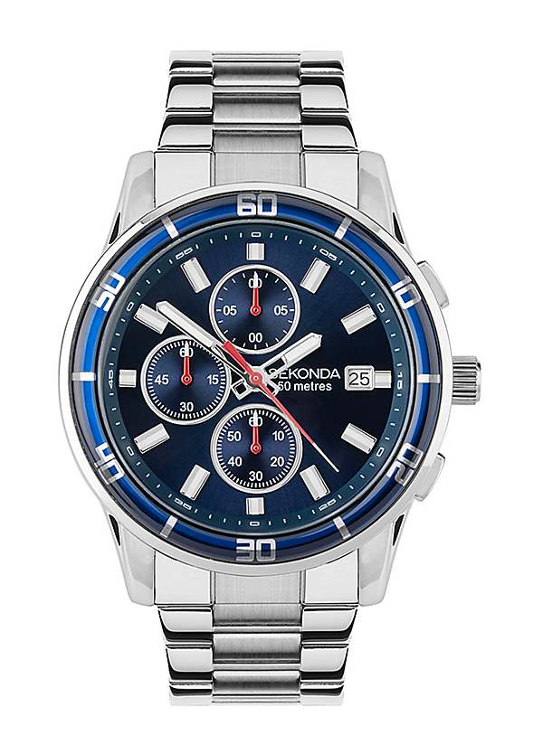 Sekonda Midnight Men's Classic Silver Stainless Steel Bracelet