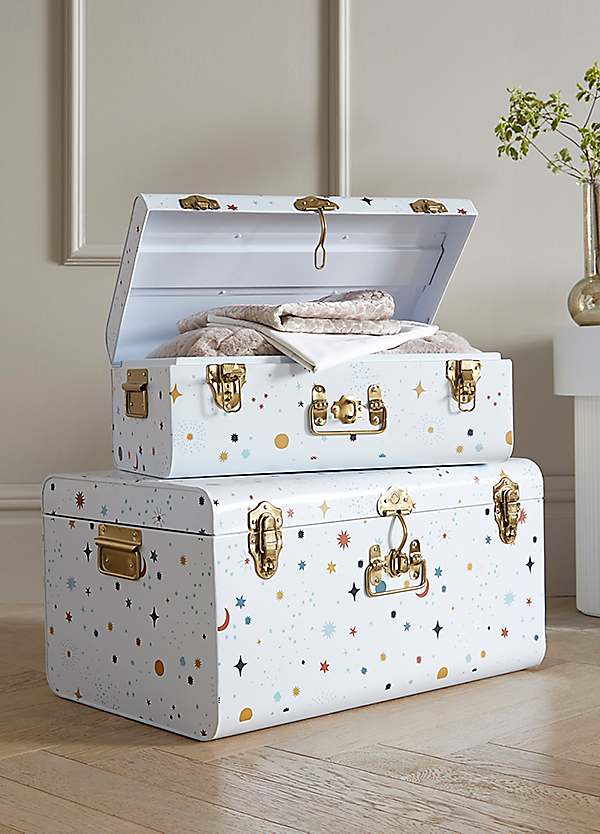 Set of 2 Star Moon Storage Trunks