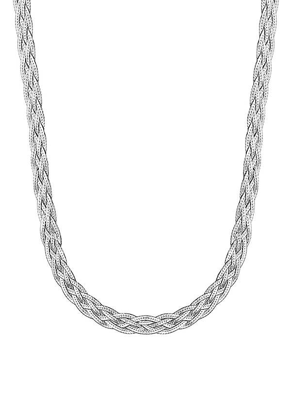 925 Braided Sterling Herringbone Necklace newest