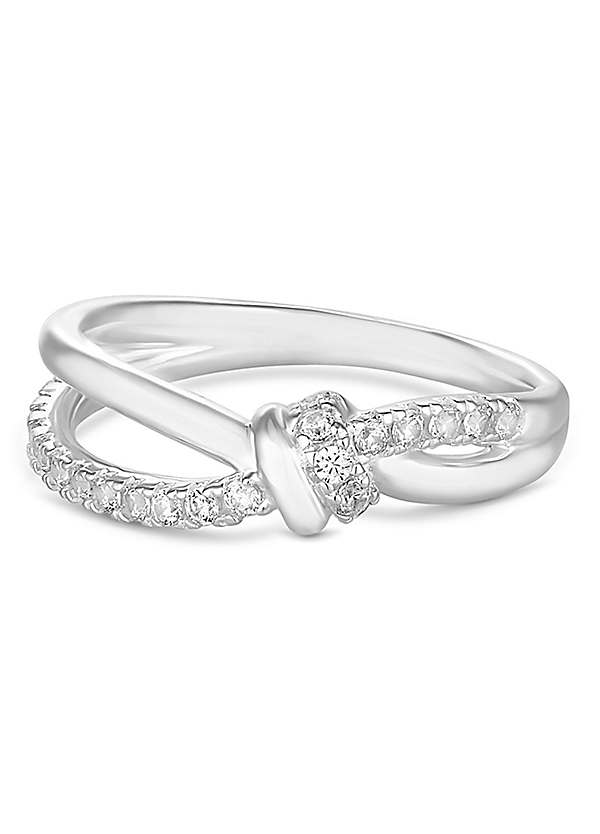 Simply Silver Sterling Silver 925 Cubic Zirconia Knot Ring