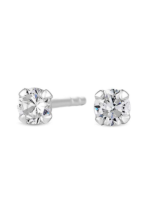 Simply Silver Sterling Silver 925 Cubic Zirconia Small Stud - Main Image