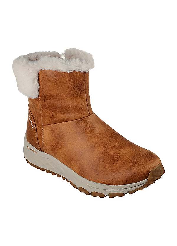 Skechers keepsakes appeal suede boot with faux discount fur trim & memory foam