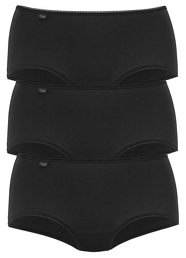 Pack of 3 Sloggi® Midi Briefs Black