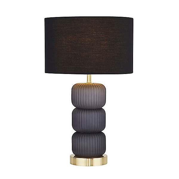 Stacked smoked online glass table lamp